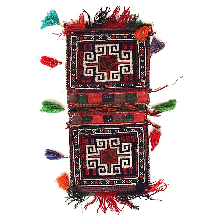 Afghan Saddle Bag Rug 0' 11" x 2' 0" Hand-Knotted | No. AL36640
