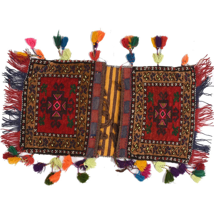 Afghan Khorjin Rug 1' 5" x 2' 7" Hand-Knotted | No. AL36700