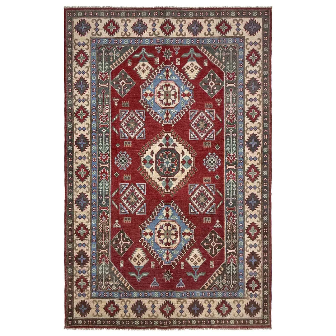 Hand knotted Kazak Carpet 4' 10" x 7' 8" - No. AL36714