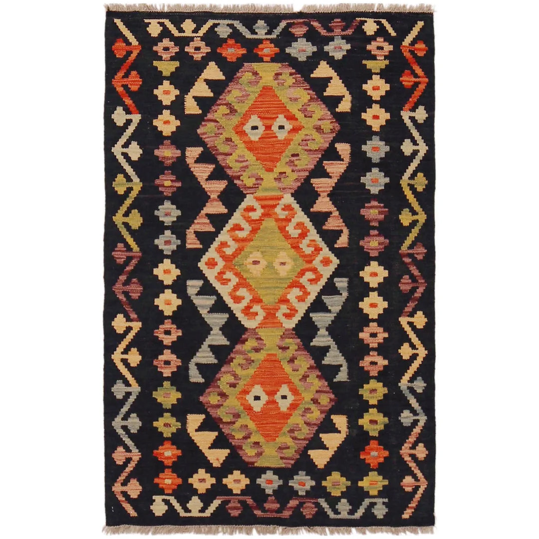 Hand Woven Wool Kelim 2' 8" x 4' 2" - No. AL36768