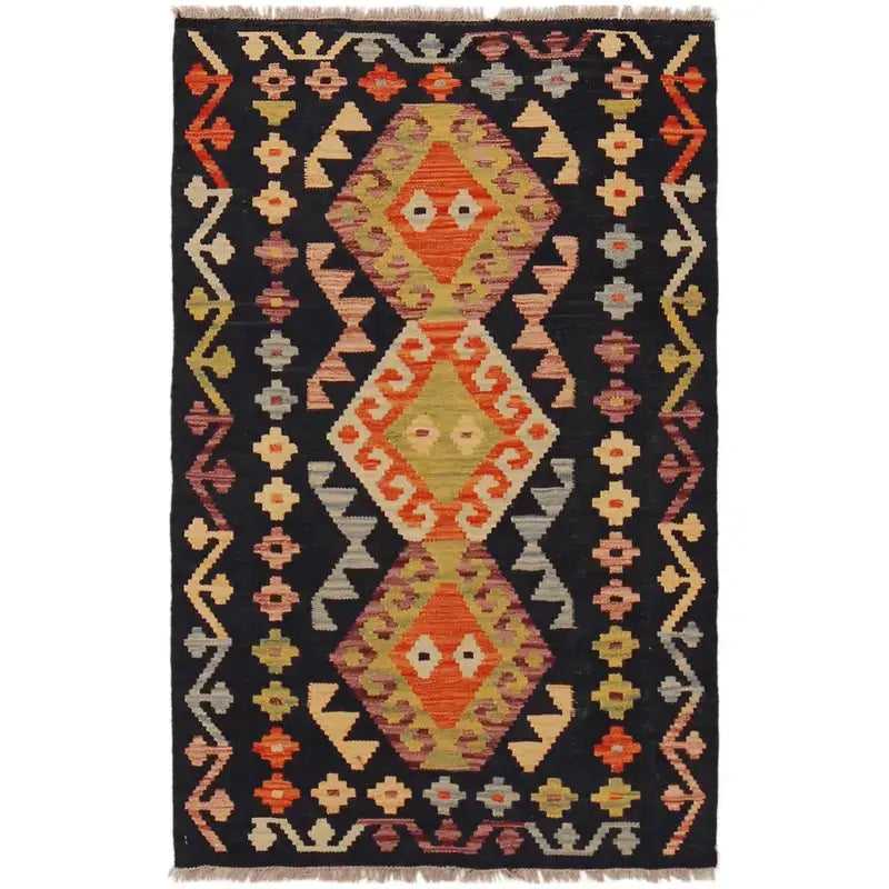 Afghan Kilim Rug 2' 8" x 4' 2" Flat-Weave | No. AL36768