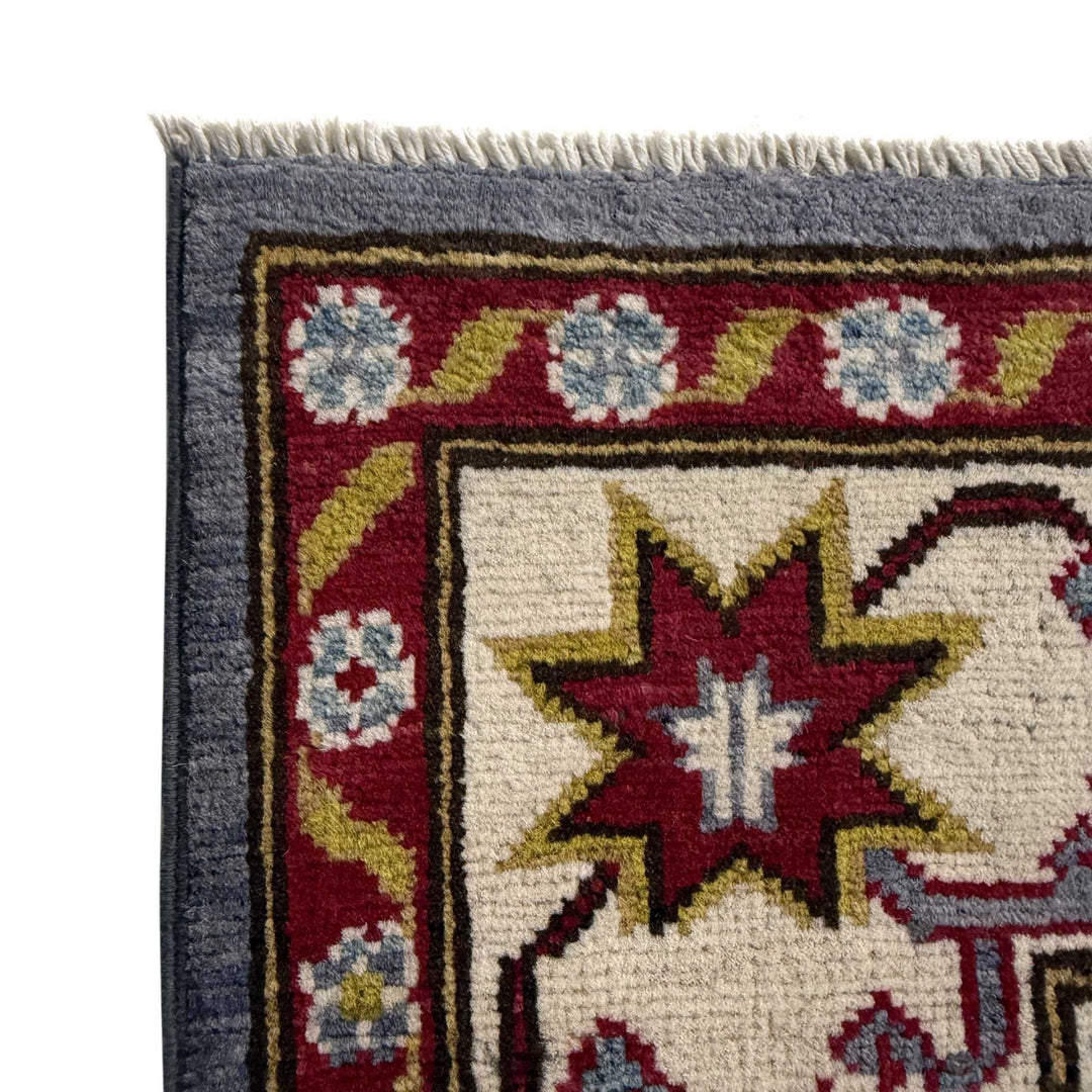 Blue Afghan Kazak Rug 4' 9" x 6' 11" Hand-Knotted | No. AL36770