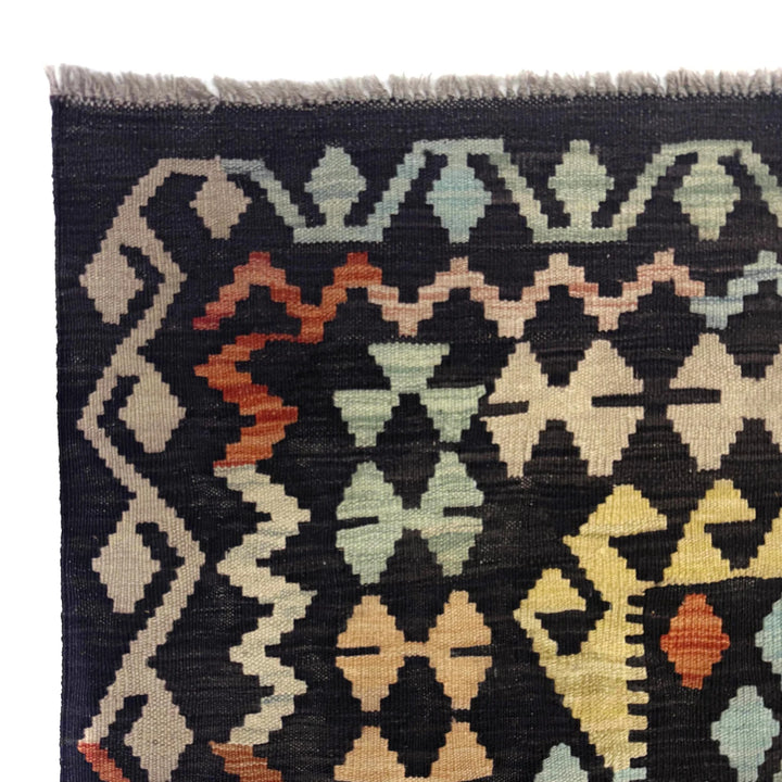 Afghan Vegetable Kilim Rug 6' 7" x 9' 10" Flat-Weave | No. AL367906