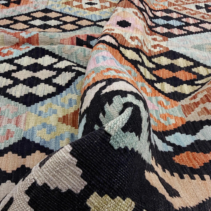 Afghan Vegetable Kilim Rug 6' 7" x 9' 10" Flat-Weave | No. AL367906