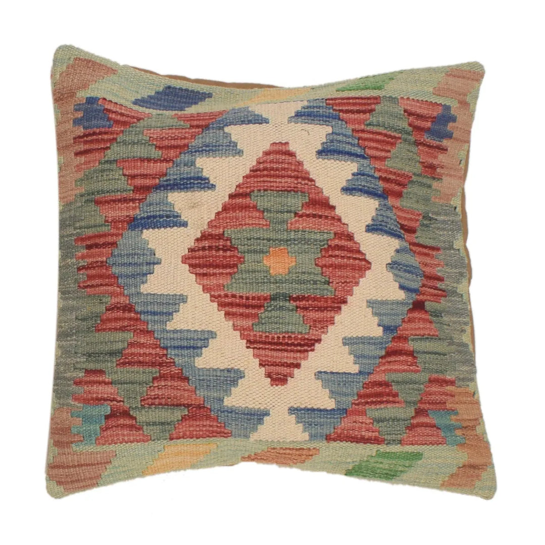 Afghan Kilim Cushion Cover 1' 6" x 1' 7" Flat-Weave | No. AL36815