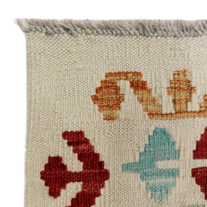 Afghan Vegetable Kilim Rug 2'7" x 4'0" Flat-Weave | No. AL368650