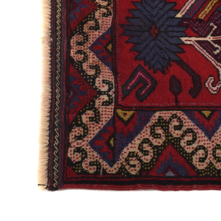 Afghan Baluchi Rug 2' 10" x 4' 2" Hand-Knotted | No. AL36881