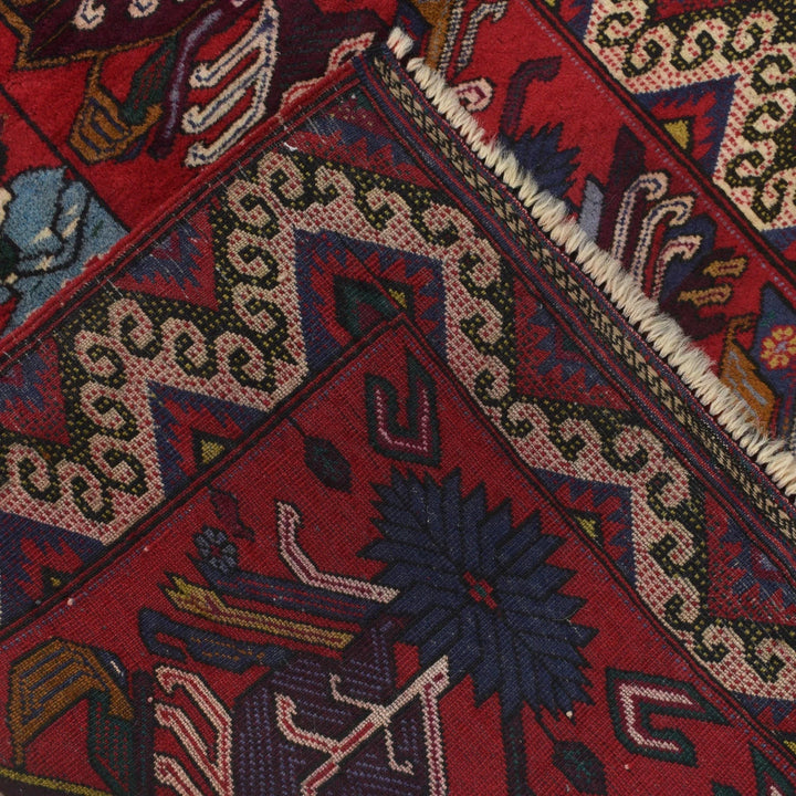 Afghan Baluchi Rug 2' 10" x 4' 2" Hand-Knotted | No. AL36881