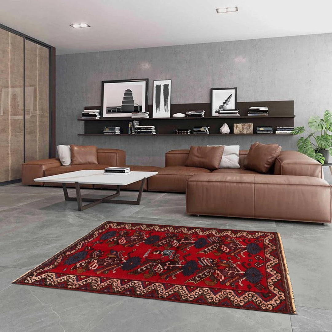 Afghan Baluchi Rug 2' 10" x 4' 2" Hand-Knotted | No. AL36881
