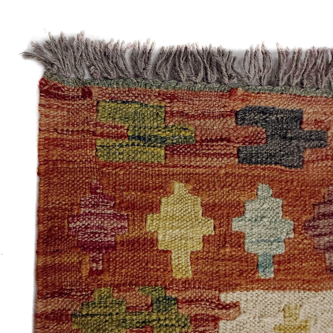 Afghan Vegetable Kilim Rug 6' 6" x 9' 8" Flat-Weave | No. AL36900