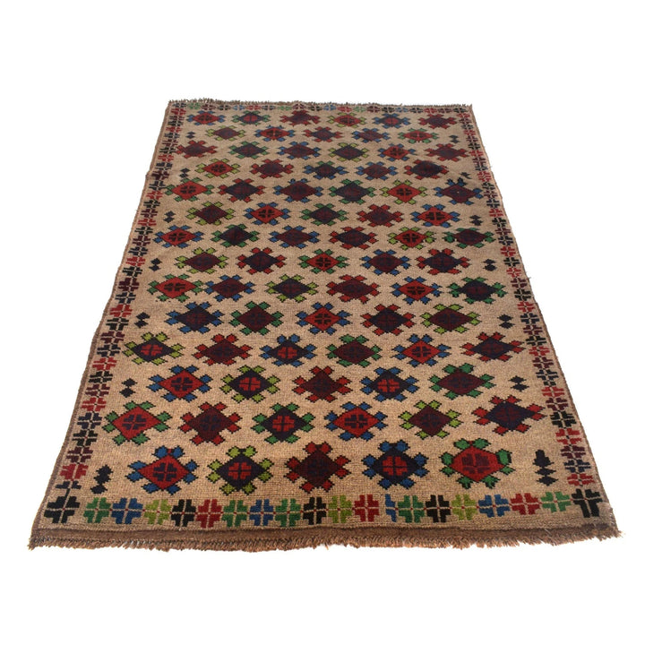 Afghan Baluchi Rug 4' 1" x 6' 7" Hand-Knotted | No. AL36950