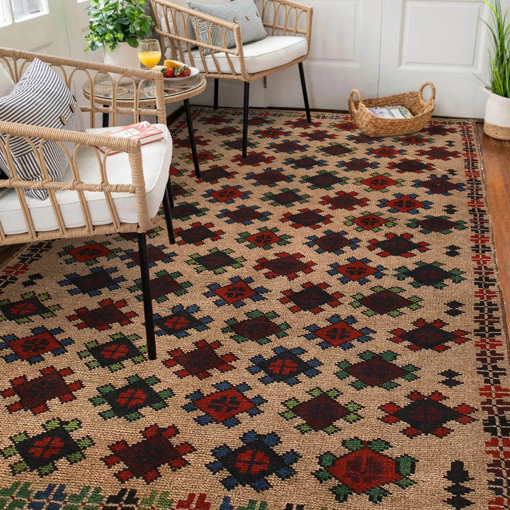 Afghan Baluchi Rug 4' 1" x 6' 7" Hand-Knotted | No. AL36950