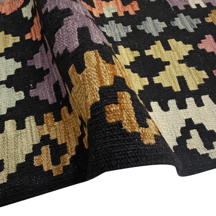 Afghan Vegetable Kilim Rug 6'6" x 9'9" Flat-Weave | No. AL370184