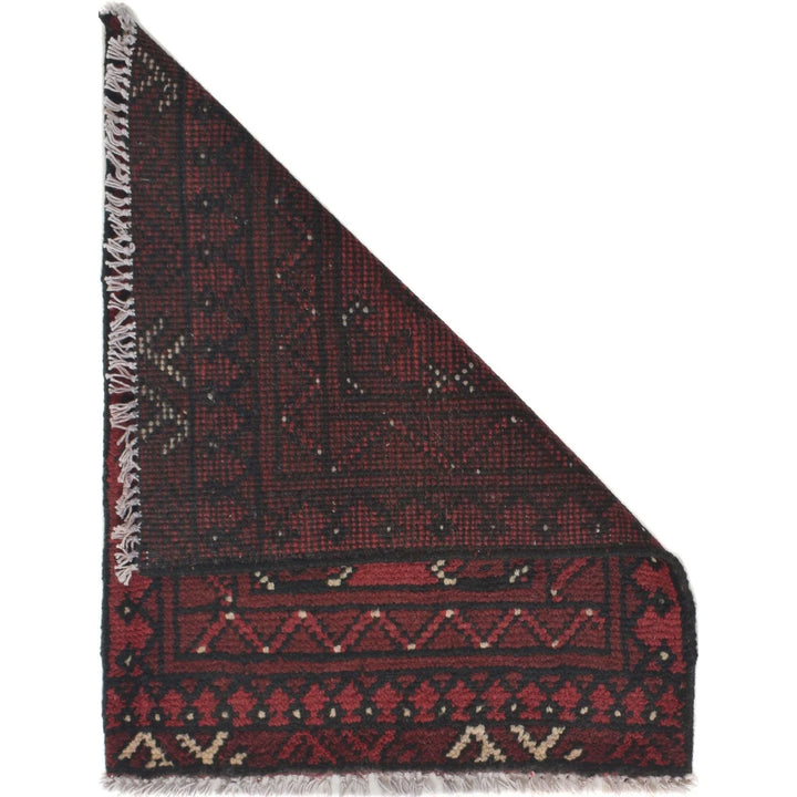 Red Afghan Oriental Doormat 1' 8" x 2' 3" Hand-Knotted | No. AL37053