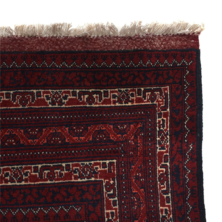 Red Afghan Khoja Roshnai Rug 5' 0" x 6' 1" Hand-Knotted | No. AL37060