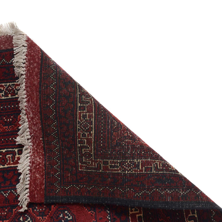 Red Afghan Khoja Roshnai Rug 5' 0" x 6' 1" Hand-Knotted | No. AL37060