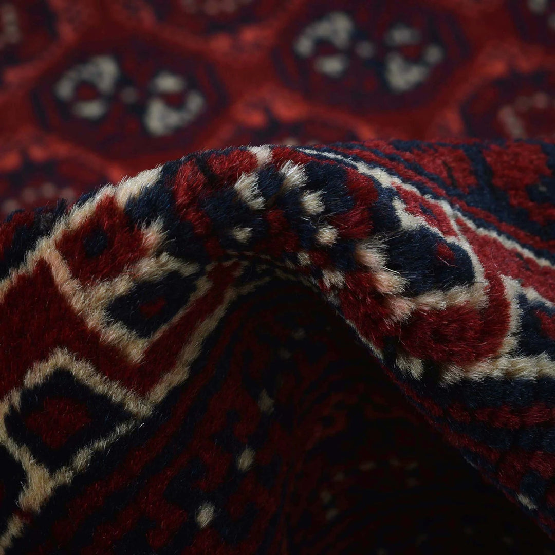 Red Afghan Khoja Roshnai Rug 5' 0" x 6' 1" Hand-Knotted | No. AL37060