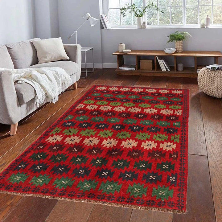 Afghan Baluchi Rug 4' 1" x 6' 6" Hand-Knotted | No. AL37082