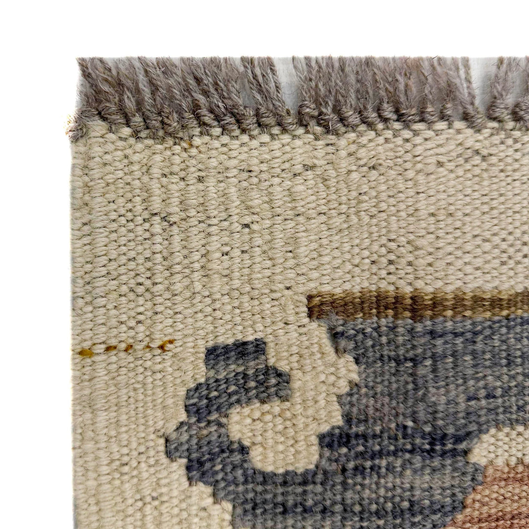 Afghan Vegetable Kilim Rug 2' 5" x 4' 1" Flat-Weave | No. AL370956