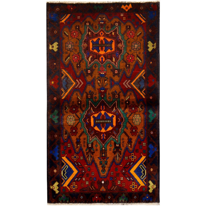 Afghan Baluchi Rug 2' 9" x 4' 11" Hand-Knotted | No. AL37110
