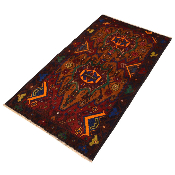 Afghan Baluchi Rug 2' 9" x 4' 11" Hand-Knotted | No. AL37110