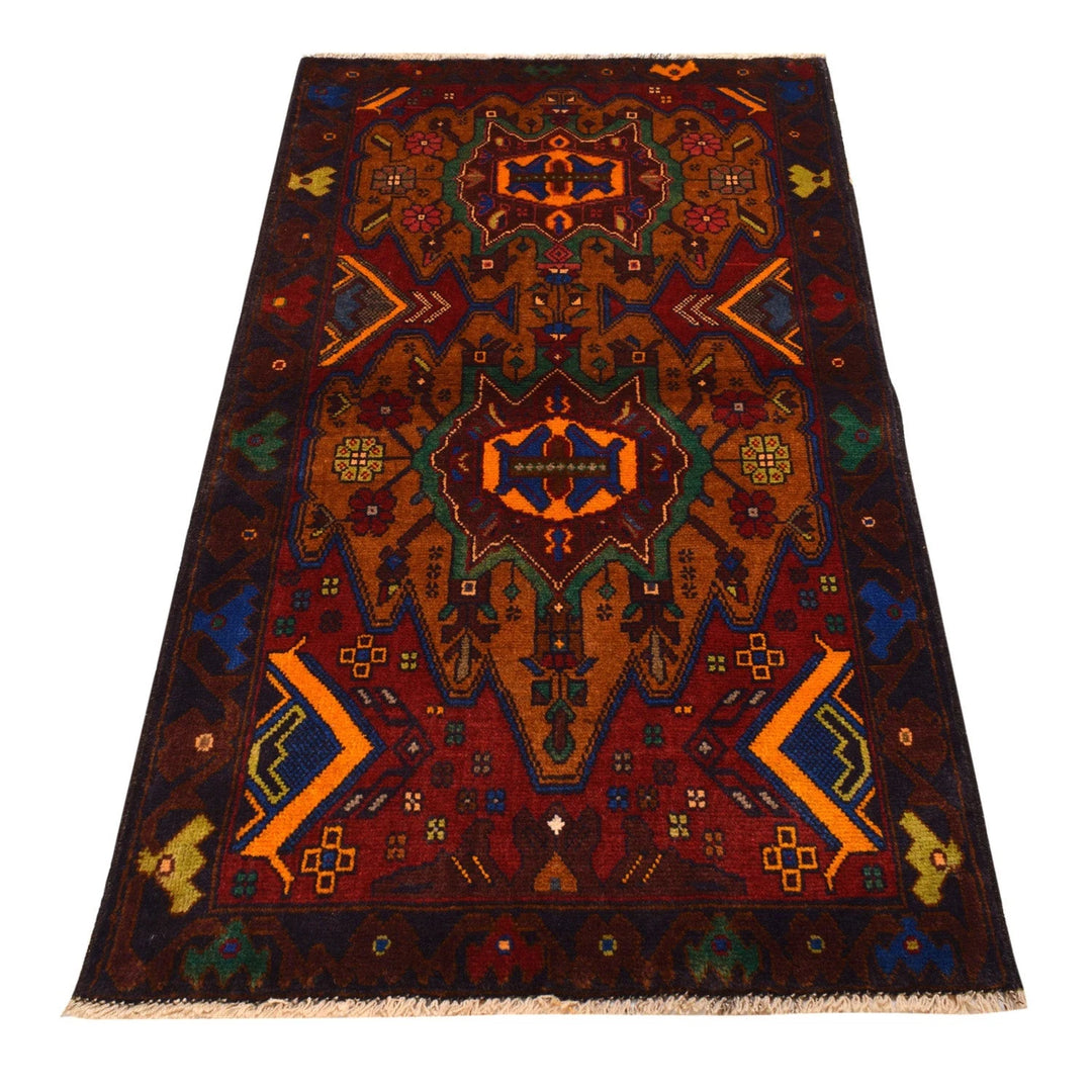 Afghan Baluchi Rug 2' 9" x 4' 11" Hand-Knotted | No. AL37110