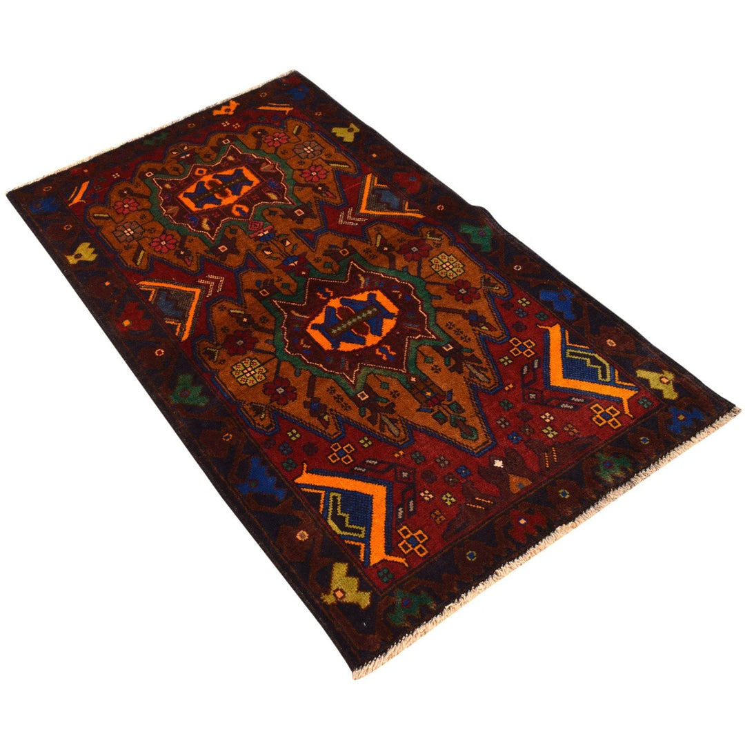 Afghan Baluchi Rug 2' 9" x 4' 11" Hand-Knotted | No. AL37110
