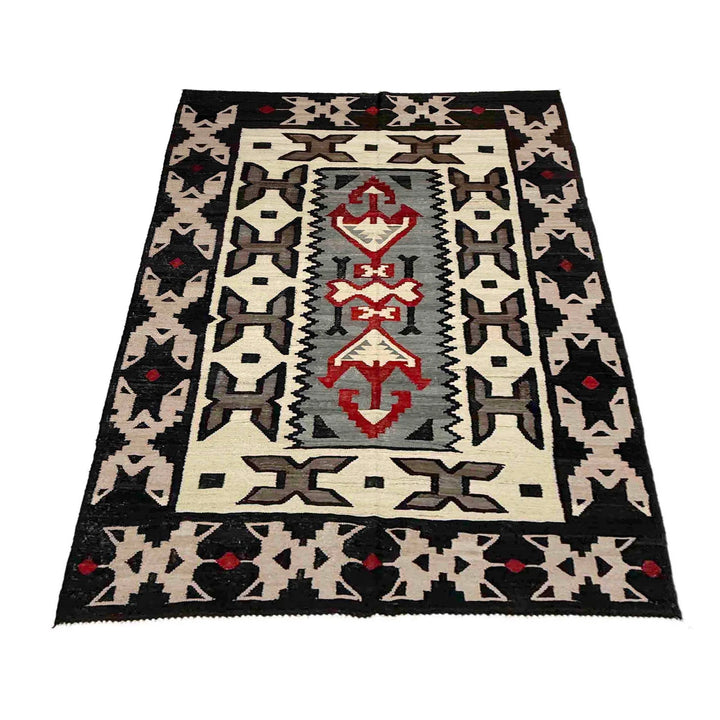 Afghan Vegetable Kilim Rug 5' 8" x 8' 5" Flat-Weave | No. AL371421