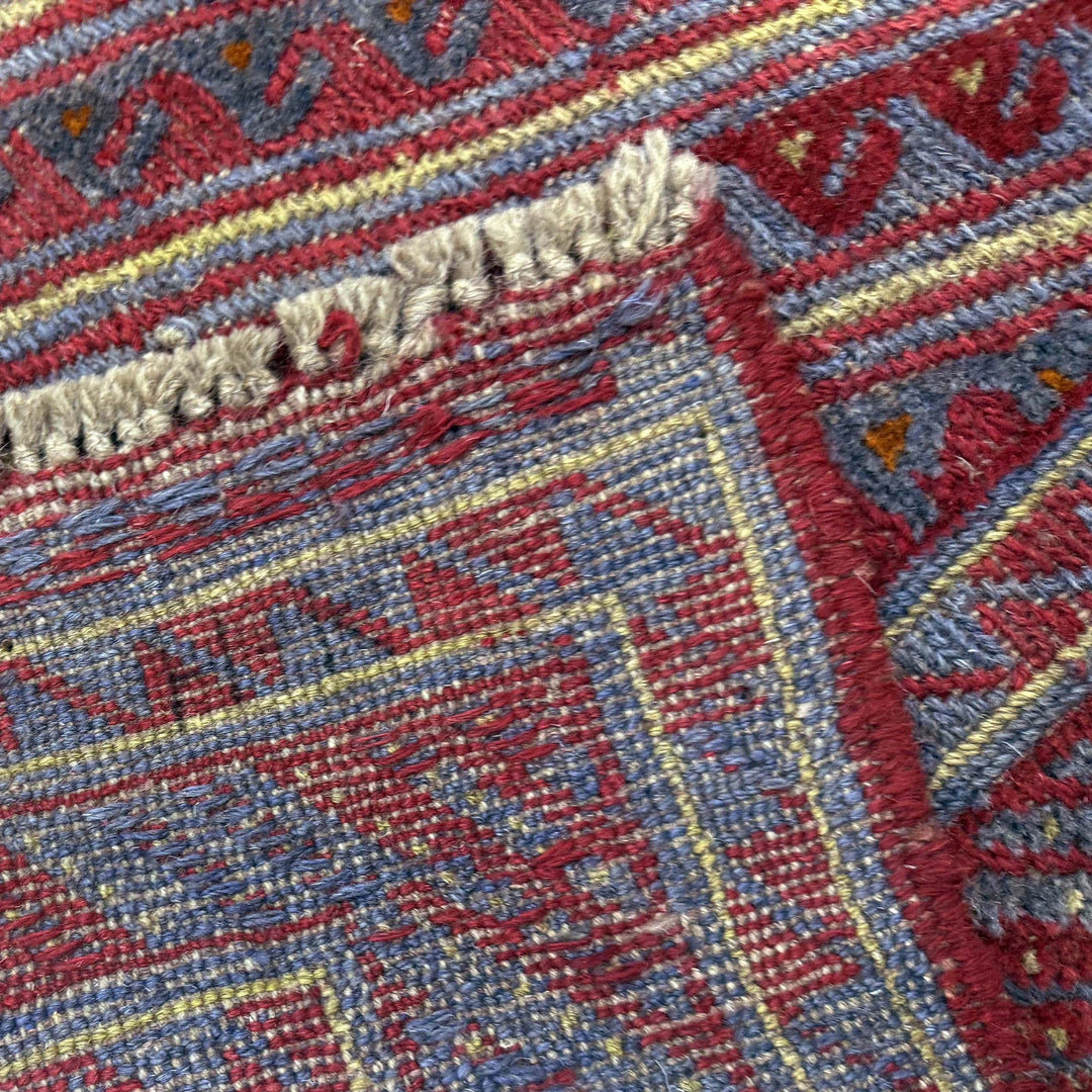 Multicolor Afghan Mashwani Rug 3' 7" x 3' 11" Hand-Knotted | No. AL37179