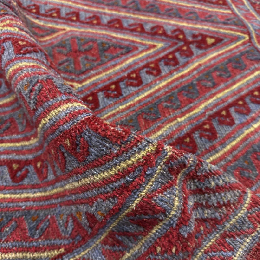 Multicolor Afghan Mashwani Rug 3'7" x 3'11" Hand-Knotted | No. AL37179