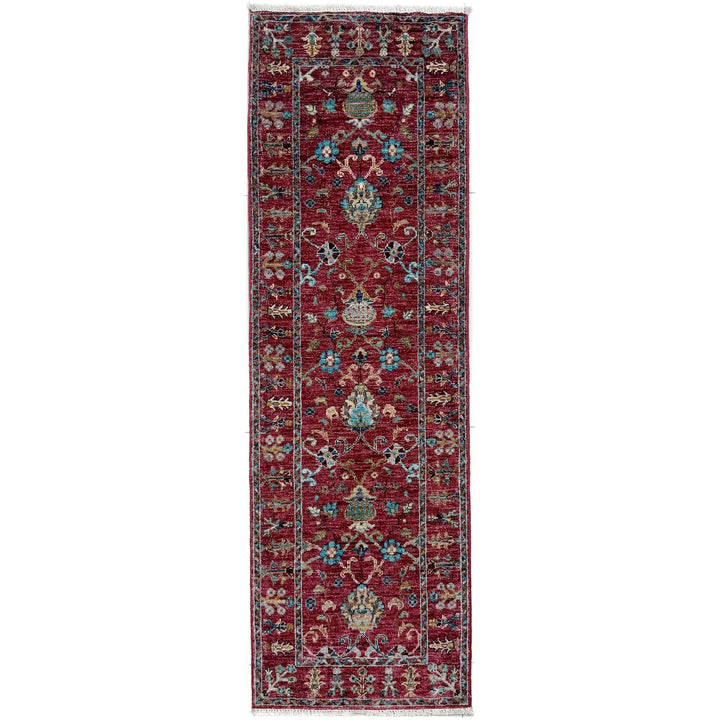 Red Afghan Sultani Rug 2' 0" x 5' 10" Hand-Knotted | No. AL37208