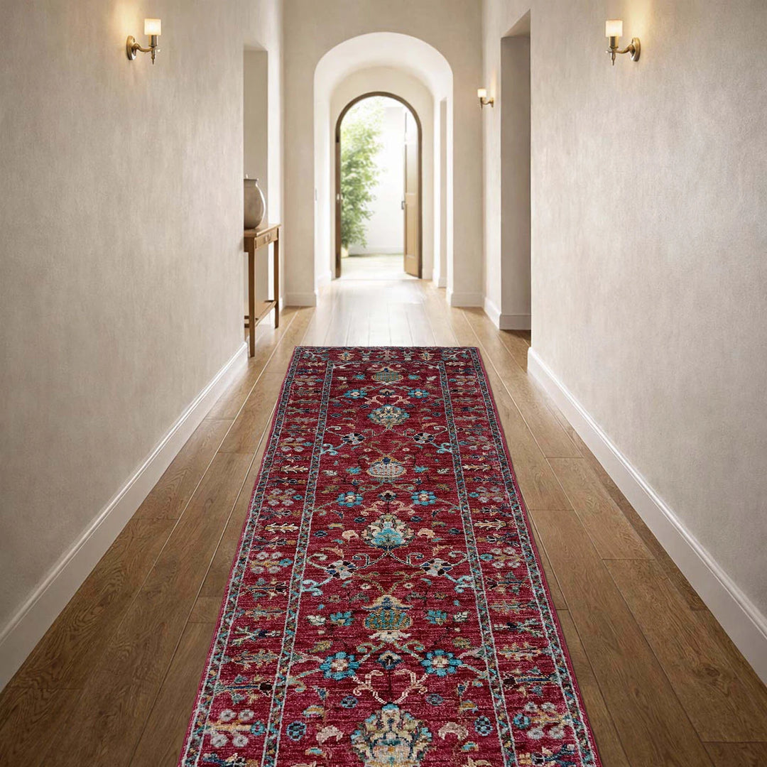 Red Afghan Sultani Rug 2' 0" x 5' 10" Hand-Knotted | No. AL37208