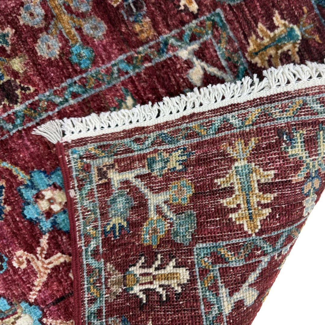 Red Afghan Sultani Rug 2' 0" x 5' 10" Hand-Knotted | No. AL37208