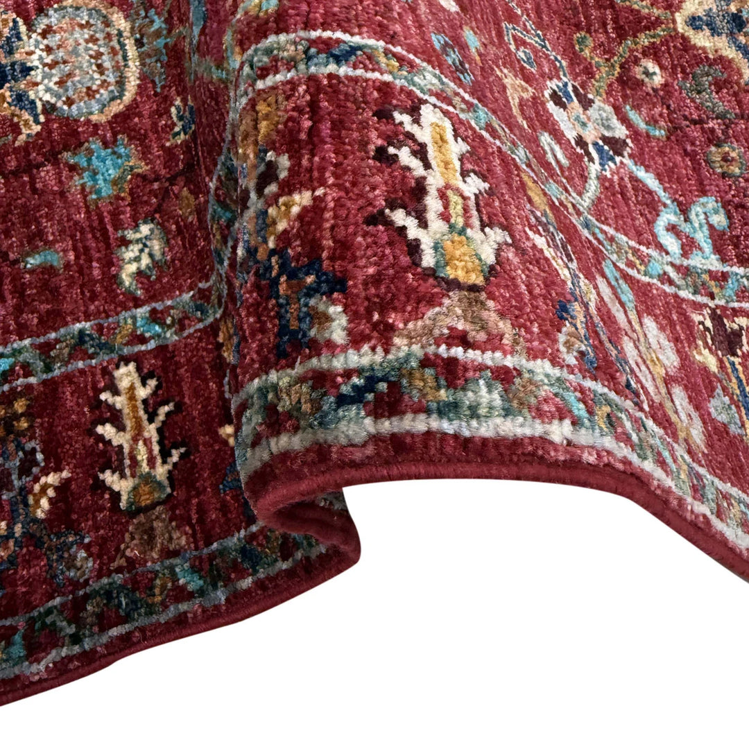 Red Afghan Sultani Rug 2' 0" x 5' 10" Hand-Knotted | No. AL37208