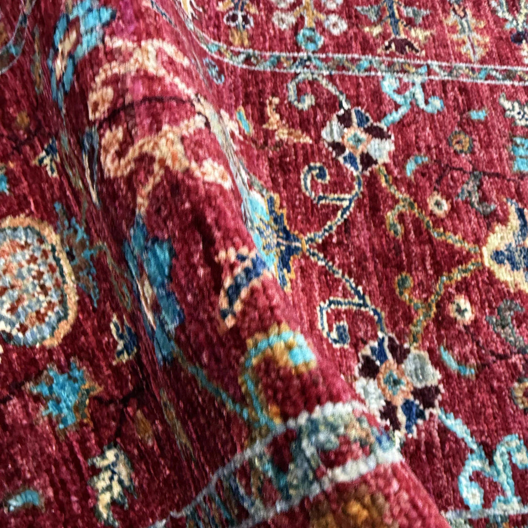 Red Afghan Sultani Rug 2' 0" x 5' 10" Hand-Knotted | No. AL37208