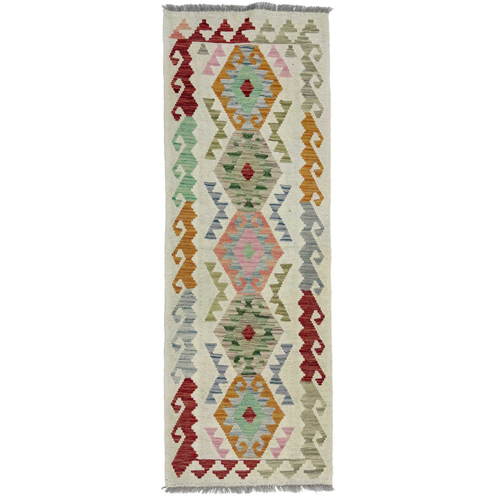 Afghan Vegetable Kilim Rug 2' 0" x 5' 8" Flat-Weave | No. AL372185