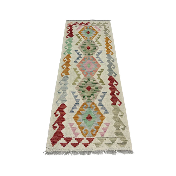 Afghan Vegetable Kilim Rug 2' 0" x 5' 8" Flat-Weave | No. AL372185