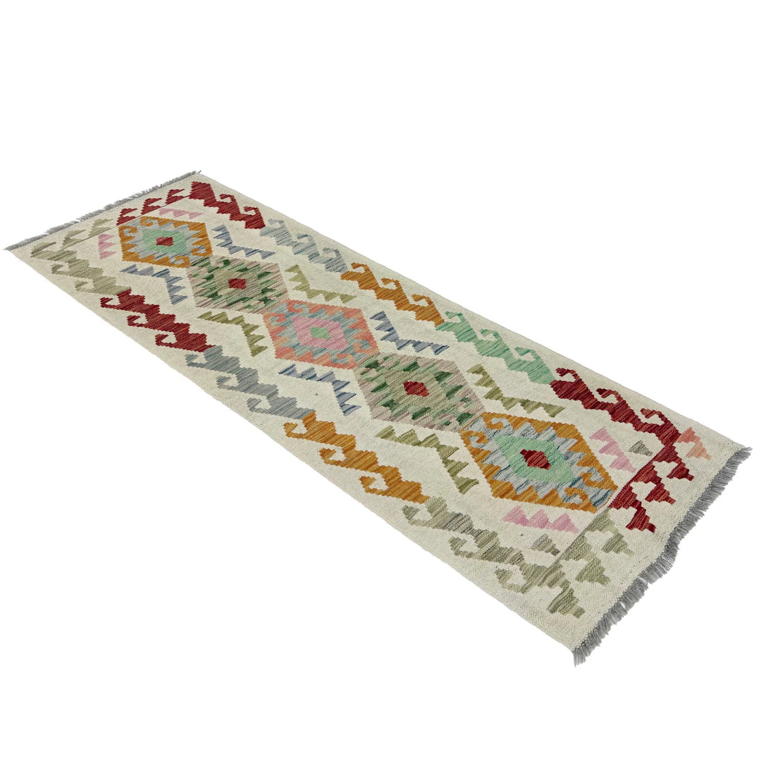 Afghan Vegetable Kilim Rug 2' 0" x 5' 8" Flat-Weave | No. AL372185