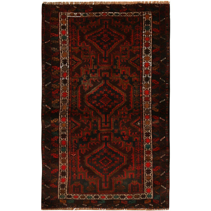 Afghan Baluchi Rug 2'9" x 4'9" Hand-Knotted | No. AL37247