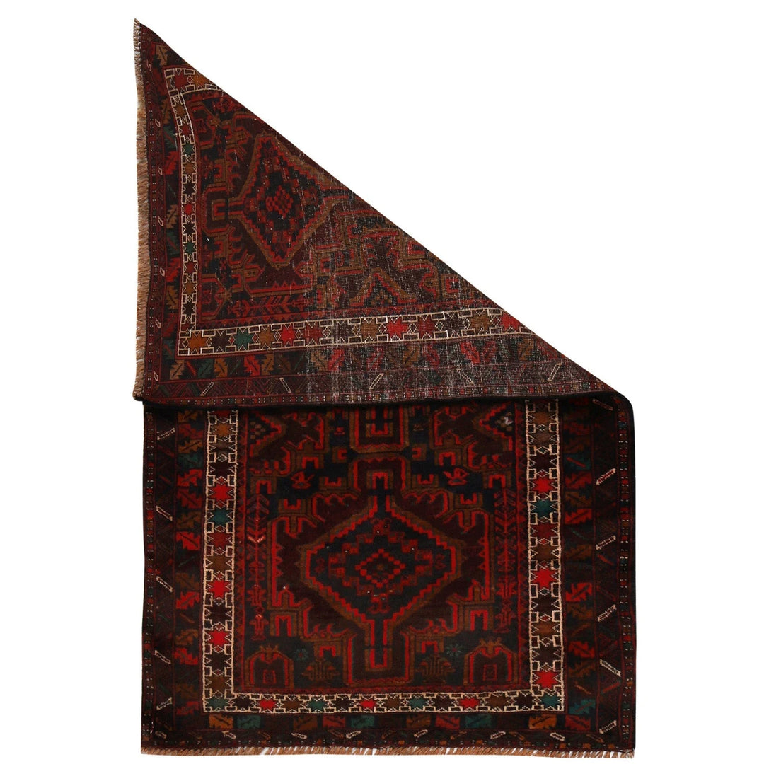 Afghan Baluchi Rug 2'9" x 4'9" Hand-Knotted | No. AL37247