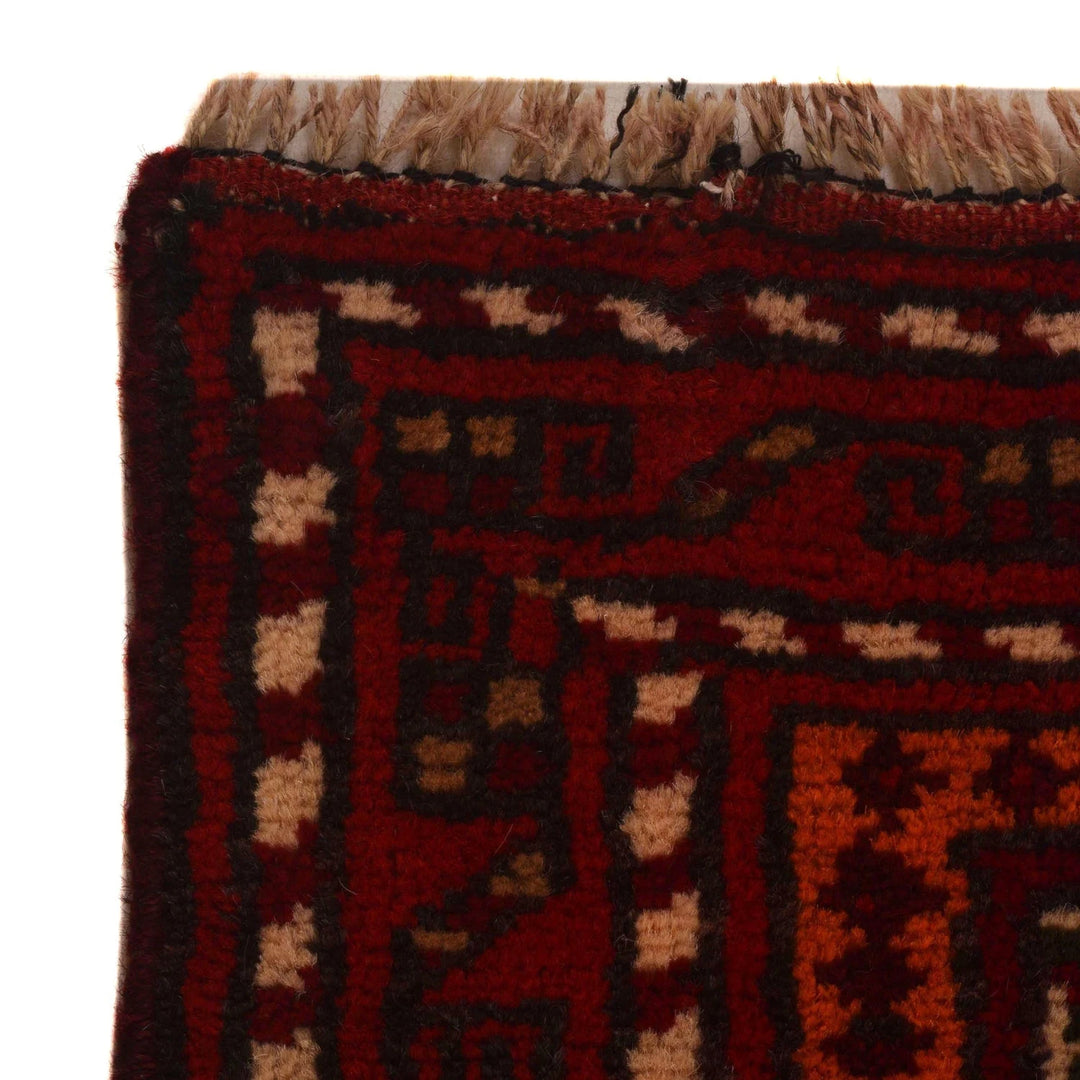 Red Afghan Baluchi Rug 2' 11" x 6' 2" Hand-Knotted | No. AL37249