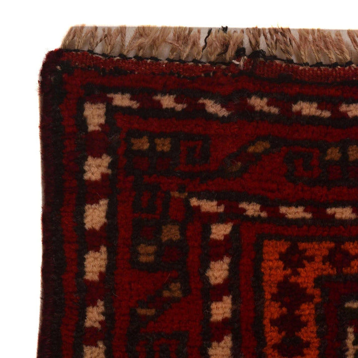 Red Afghan Baluchi Rug 2' 11" x 6' 2" Hand-Knotted | No. AL37249