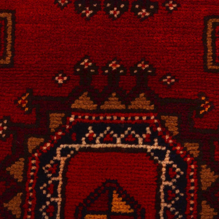 Red Afghan Baluchi Rug 2' 11" x 6' 2" Hand-Knotted | No. AL37249