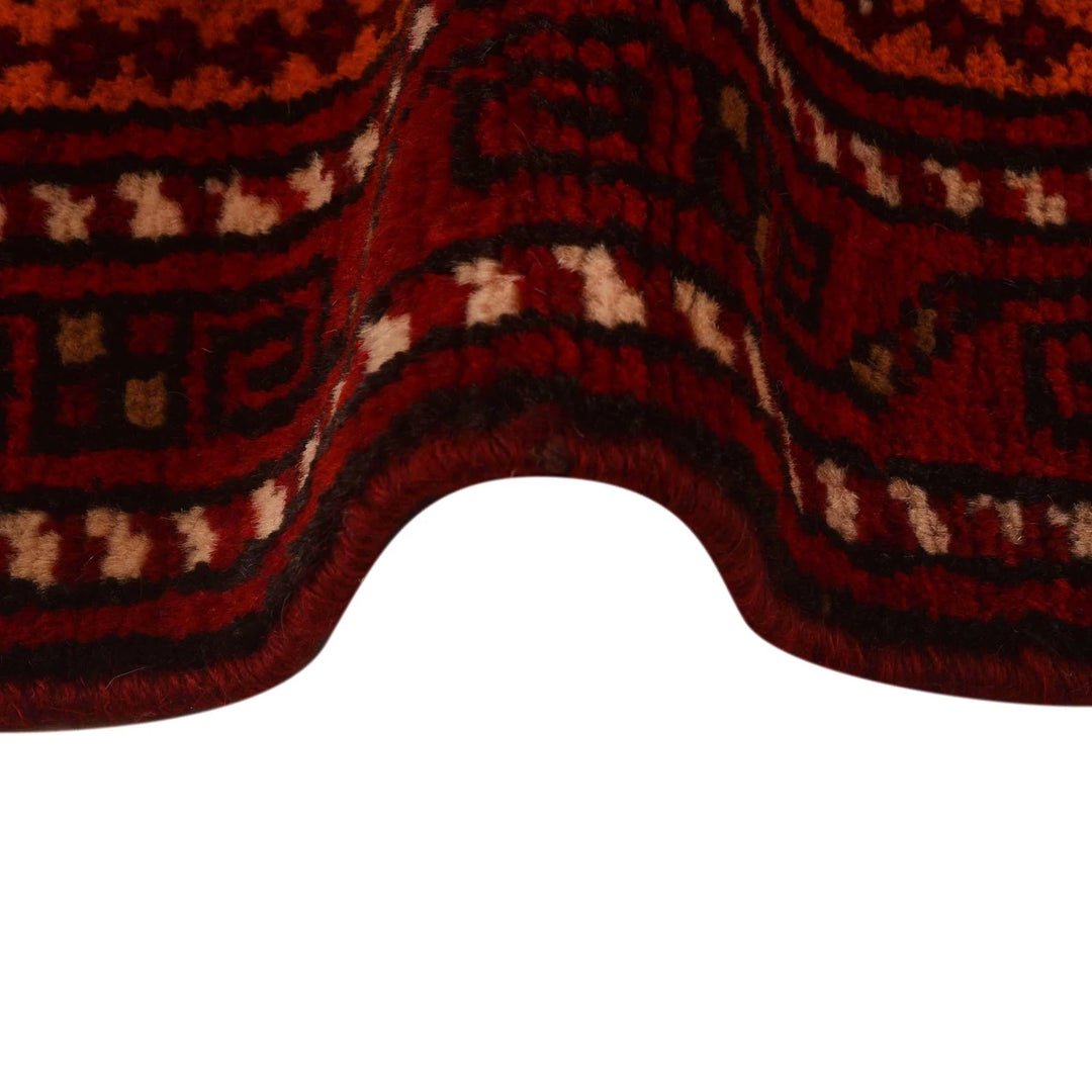 Red Afghan Baluchi Rug 2' 11" x 6' 2" Hand-Knotted | No. AL37249