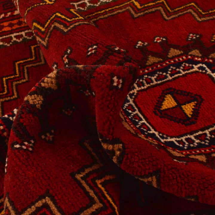 Red Afghan Baluchi Rug 2' 11" x 6' 2" Hand-Knotted | No. AL37249