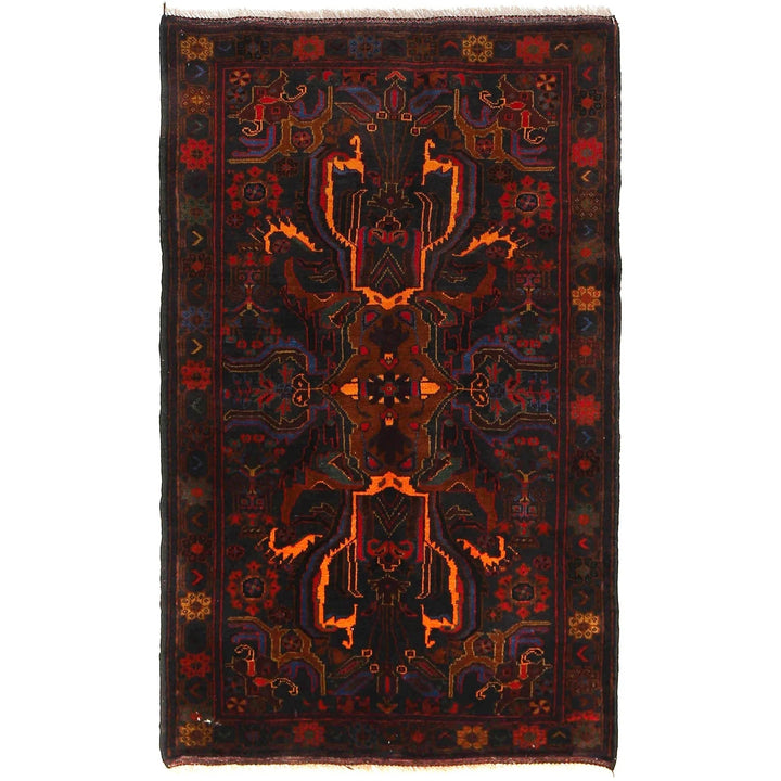 Afghan Baluchi Rug 2' 6" x 4' 4" Hand-Knotted | No. AL37266