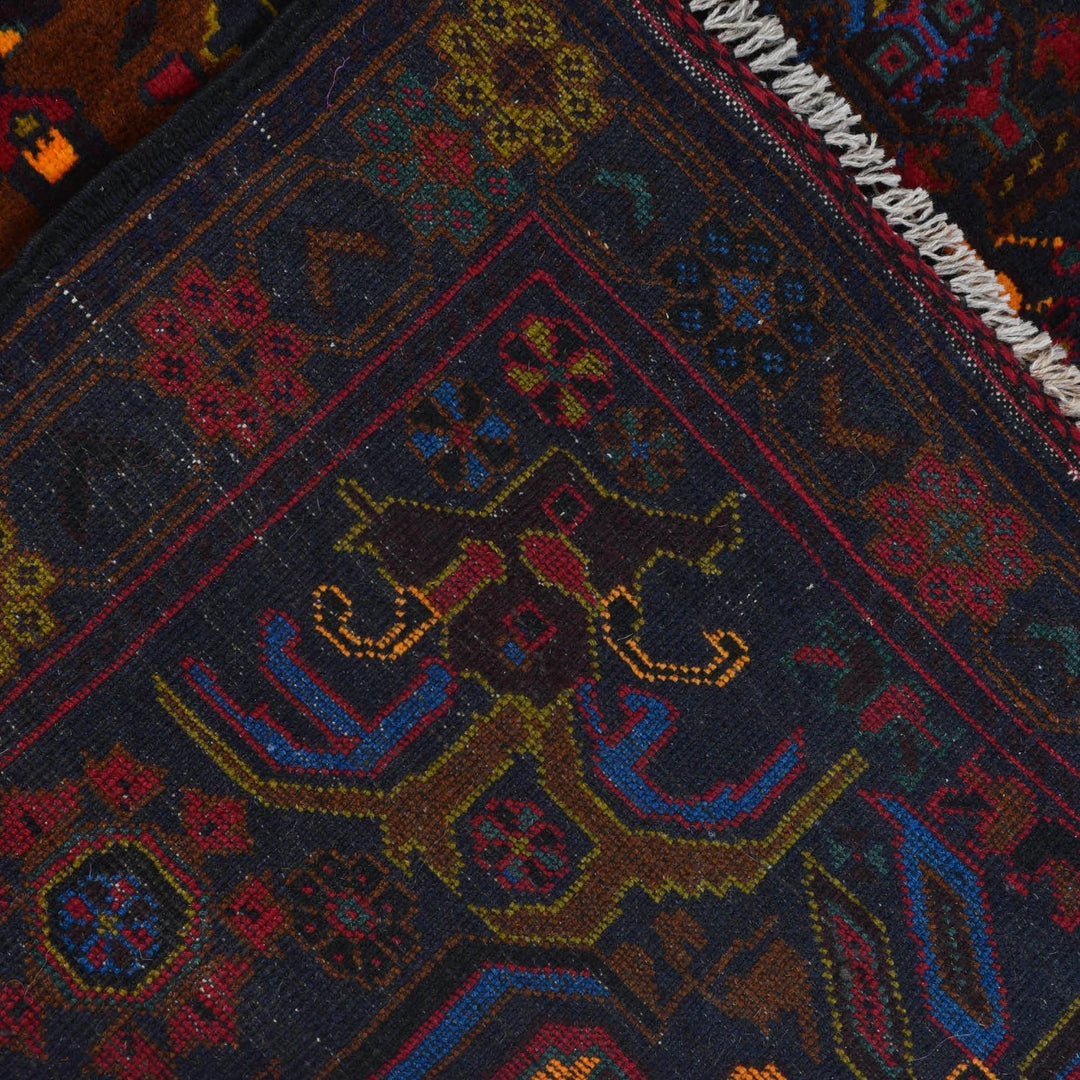 Afghan Baluchi Rug 2' 6" x 4' 4" Hand-Knotted | No. AL37266