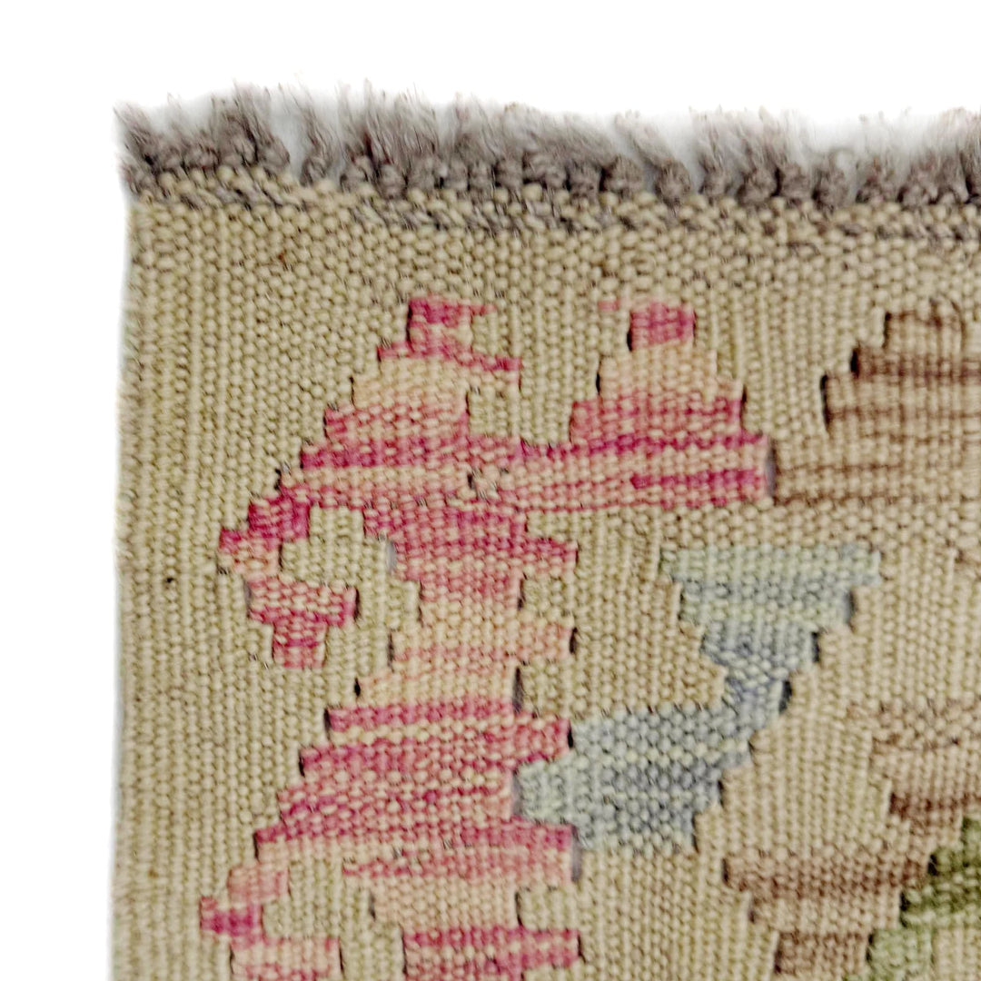 Afghan Vegetable Kilim Rug 2' 11" x 4' 5" Flat-Weave | No. AL374187