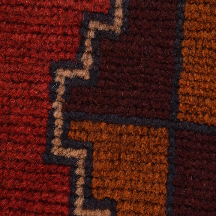 Red Afghan Baluchi Rug 2' 8" x 4' 4" Hand-Knotted | No. AL37522