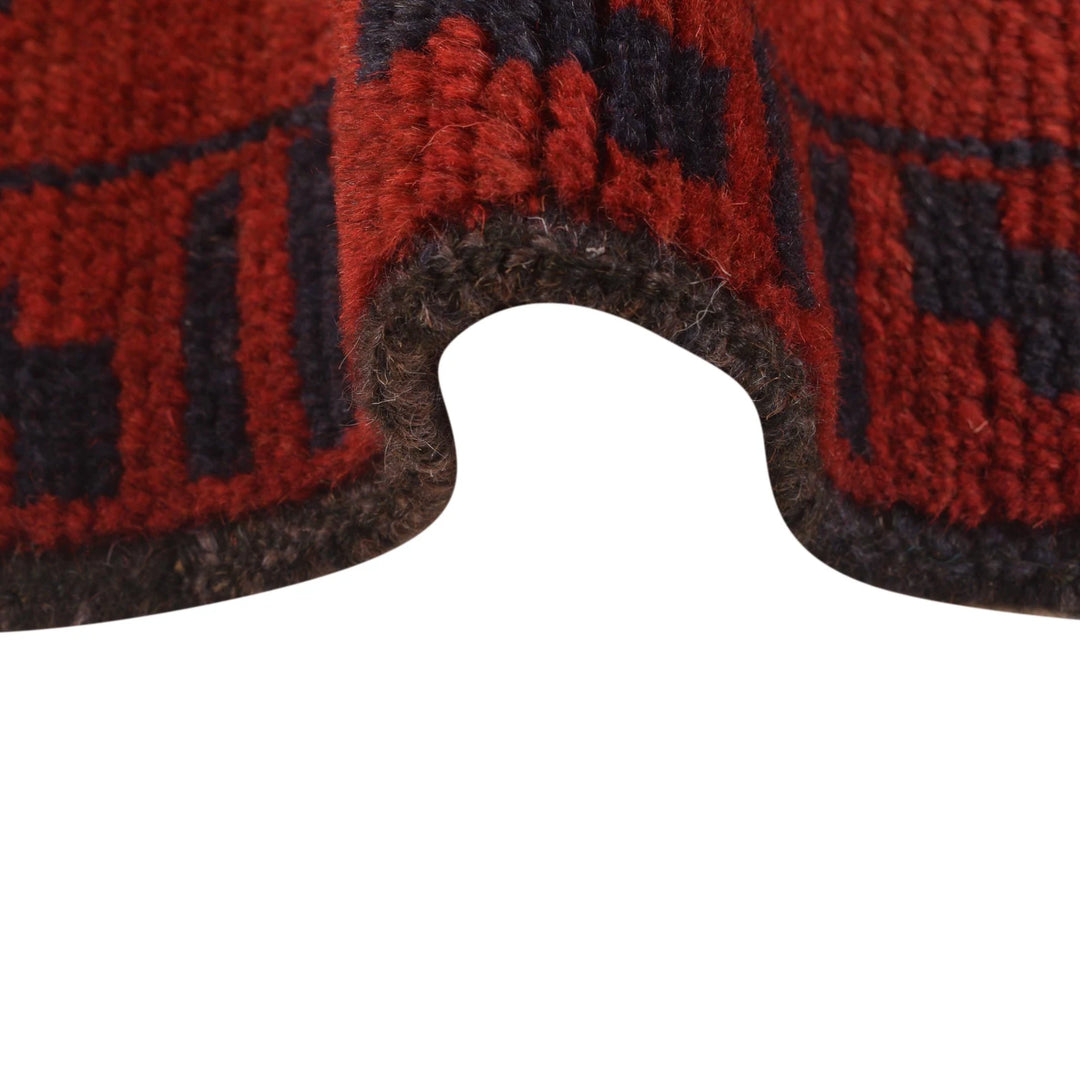 Red Afghan Baluchi Rug 2' 8" x 4' 4" Hand-Knotted | No. AL37522